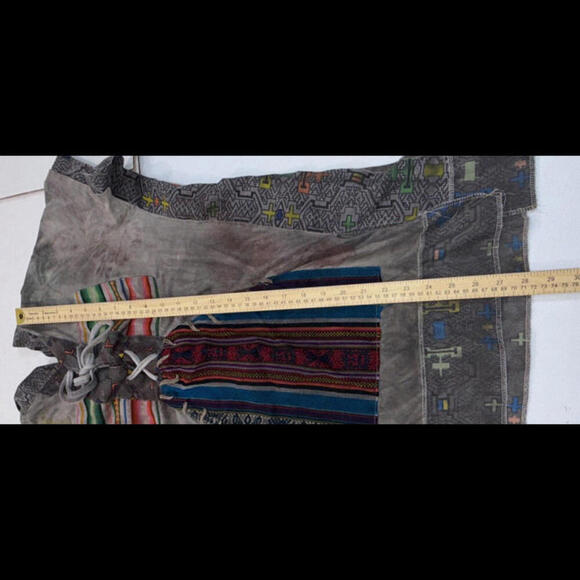 Juan Carlos Centeno Baca Organic Hand Made Tribal Patchwork Lace Front Tee - Picture 9 of 15